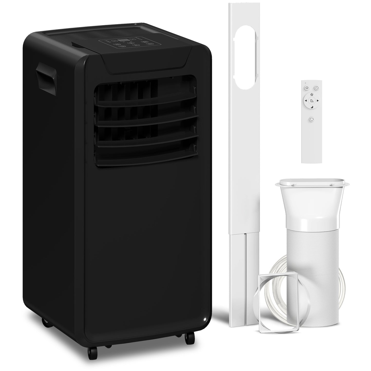 Air Conditioning Unit 10000 BTU, 4-in-1 Portable Air Conditioner with Remote Control, LED Display, 2 Speeds, Black
