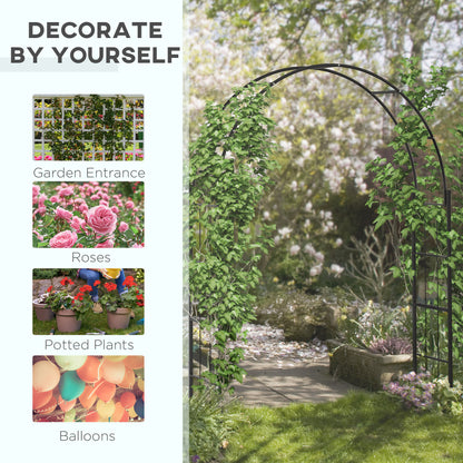 223cm Garden Arch Trellis, Outdoor Wedding Arbor for Ceremony for Climbing Roses, Vines and Plants