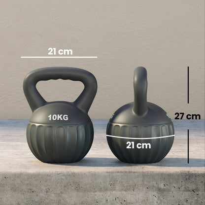 Kettlebell for Strength Training Kettle Bell with Non-Slip Handle 10 kg Grey