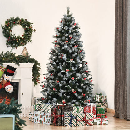 6FT Artificial Snow Dipped Christmas Tree Xmas Pencil Tree Holiday Home Party Decoration