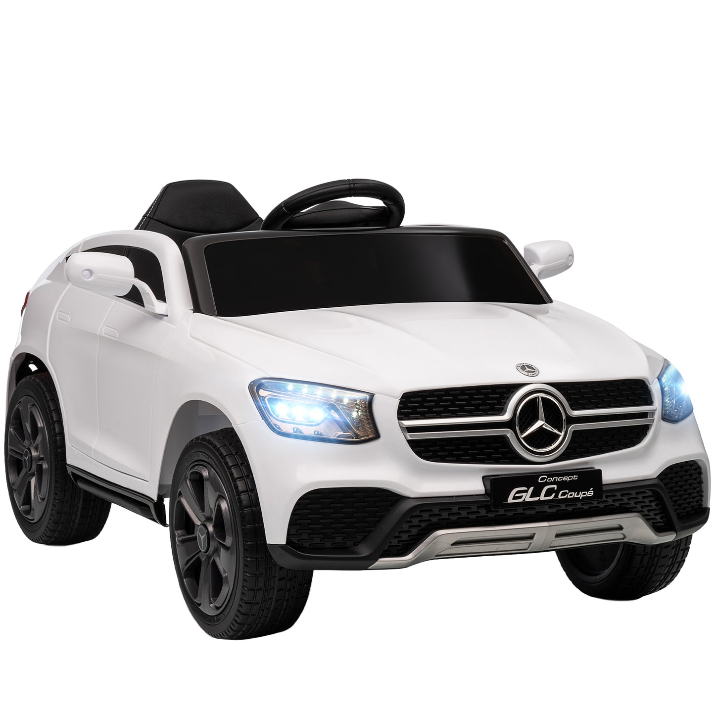 Mercedes-Benz GLC Licensed Kids Ride on Car with Remote Control, Soft Start, MP3, LED Headlights, White