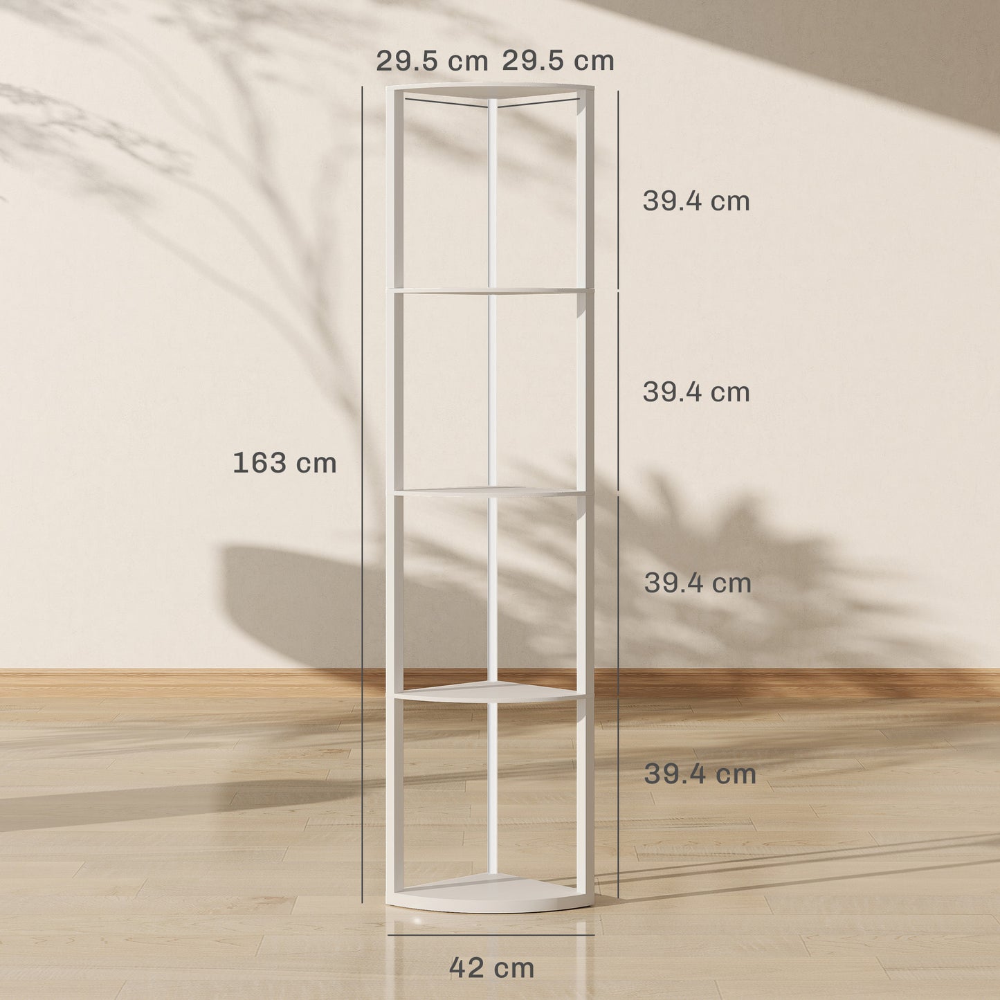 RGB LED Floor Lamp with Shelves, 4-Tier Dimmable Standing Lamp with Adjustable Brightness and Remote Control