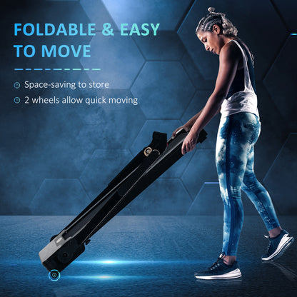 Folding Treadmill, 1.85HP Installation-Free Walking Jogging Running Machine