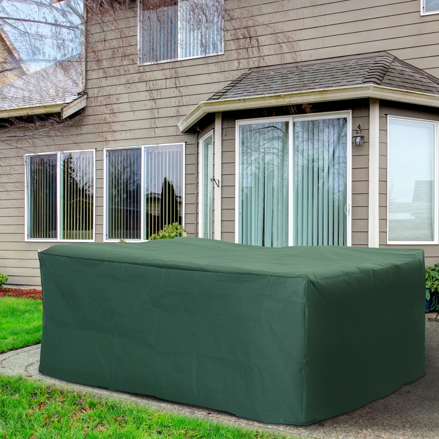 Outdoor Garden Furniture Cover Waterproof, Anti-UV 600D Heavy Duty Oxford Fabric Patio Furniture Cover for Rectangular Sofa T