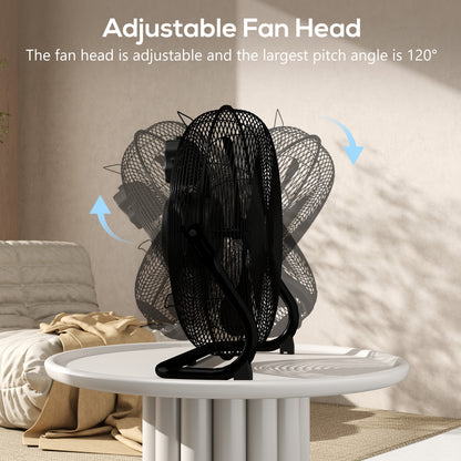 Metal Floor Fan with Tilting, High Velocity, 3 Speed, Portable Gym Fan for Home Office, Black