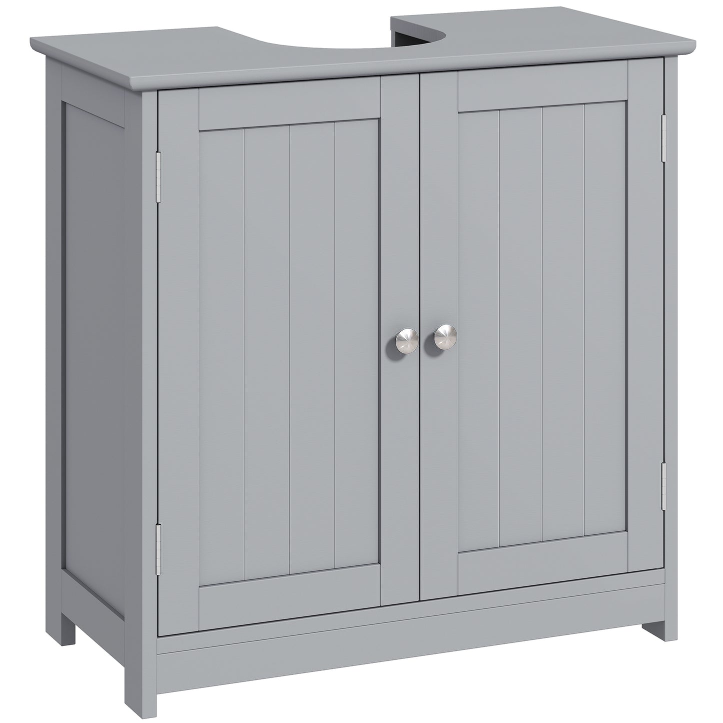 Under Sink Bathroom Cabinet, Freestanding Under Sink Cabinet with 2 Doors and Adjustable Shelf for Basin without or with Pede