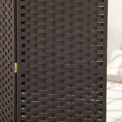 4 Panel Folding Room Divider, Freestanding Privacy Screen for Living Room, Bedroom and Office, 160 x 170cm, Brown