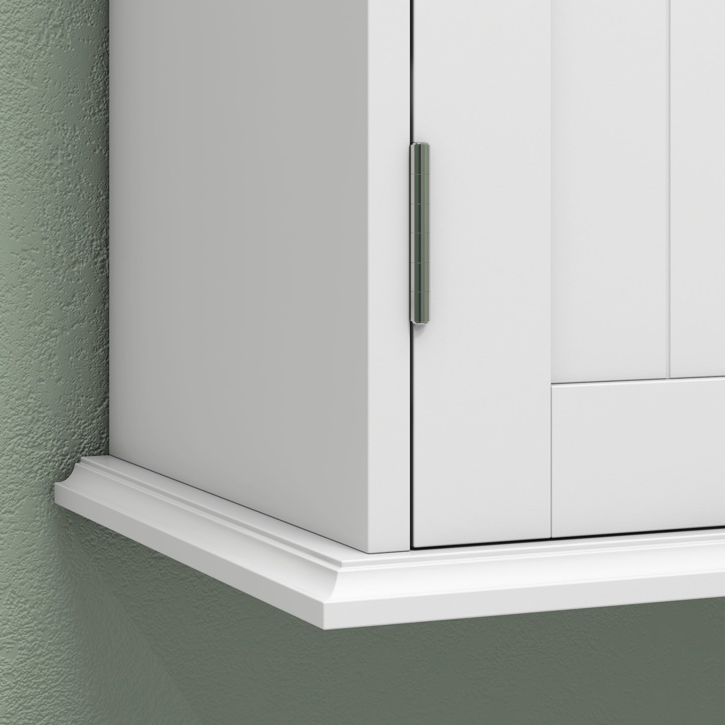 Bathroom Wall Cabinet, 3-Tier Wall-Mounted Bathroom Storage Cabinet with Adjustable Shelf, White