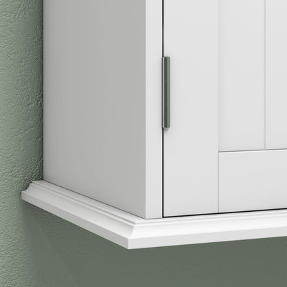 Bathroom Wall Cabinet, 3-Tier Wall-Mounted Bathroom Storage Cabinet with Adjustable Shelf, White
