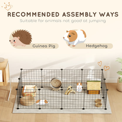 DIY Pet Playpen Metal Wire Fence 12 Panel Enclosure Indoor Outdoor Guinea Pig Bunny Small Animals Cage Black