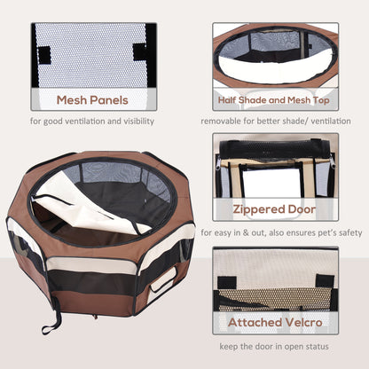 600D Oxford Soft Fabric Kennel, Portable Lightweight Cat Dog Playpen