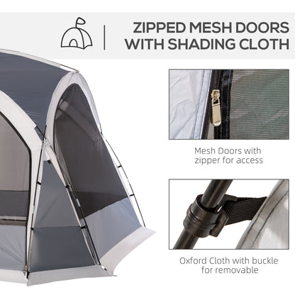 Dome Tent for 6-8 Person, Camping Tent with 4 Zipped Mesh Doors, Removable Oxford Cloth, Lamp Hook, Portable Carry Bag