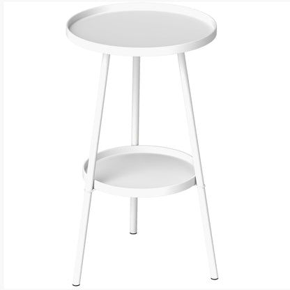 Two-Tier Metal Garden Table - White