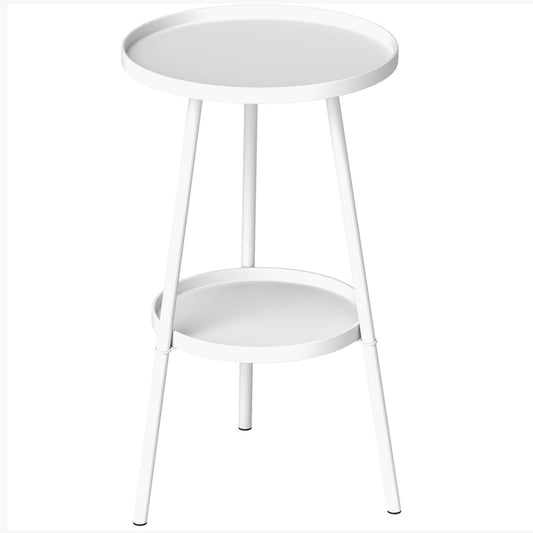 Two-Tier Metal Garden Table - White