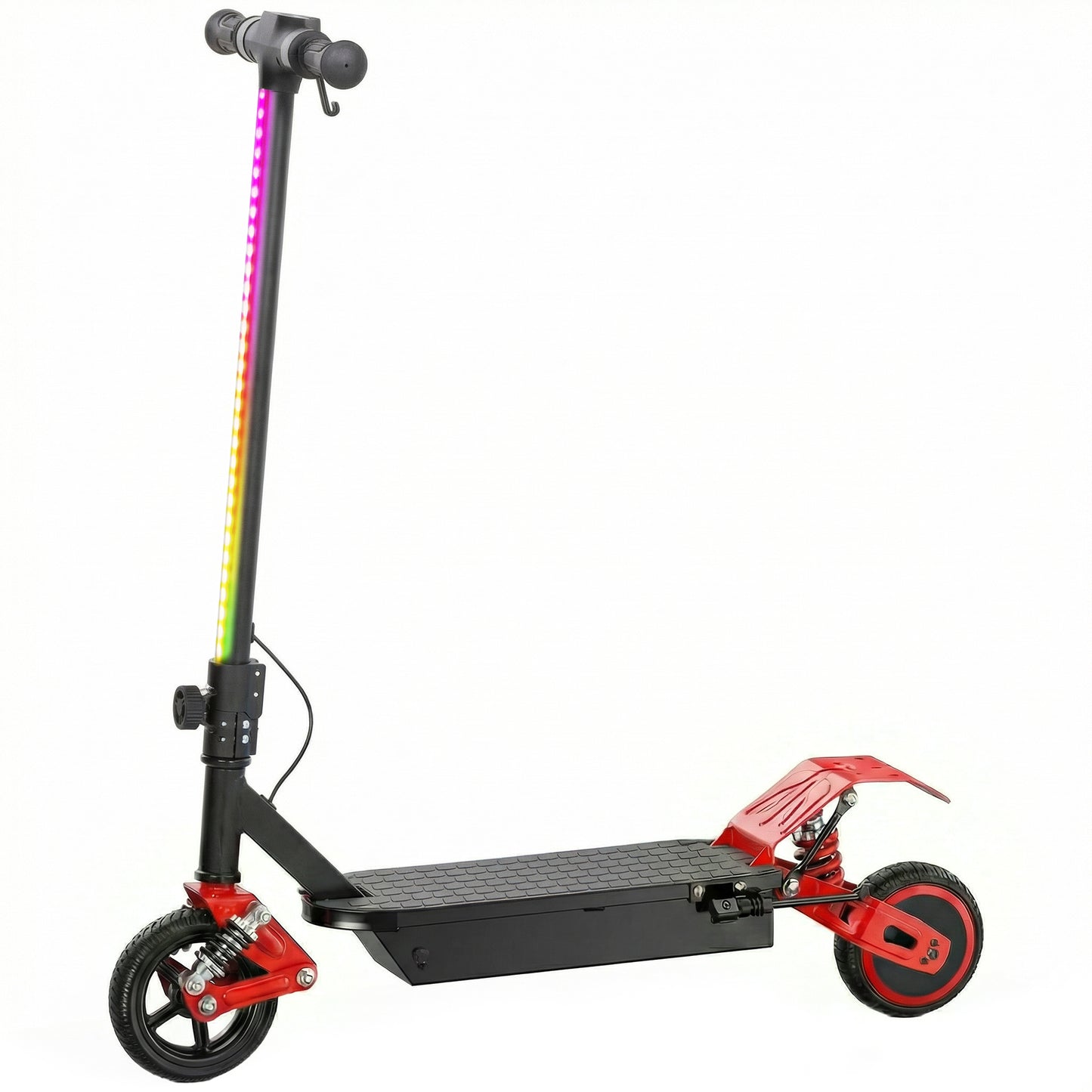 Foldable Kids Electric Scooter with LCD Display, Dual Shock Absorption, Up to 15 KM/H, Max Range 6 KM for Age 6-14, Red