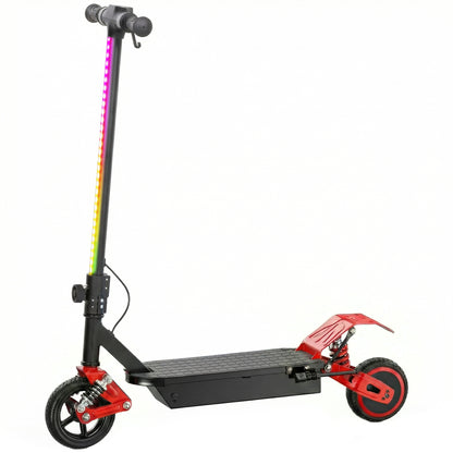 Foldable Kids Electric Scooter with LCD Display, Dual Shock Absorption, Up to 15 KM/H, Max Range 6 KM for Age 6-14, Red