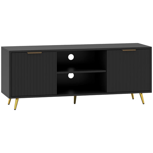 Modern TV Stand Cabinet for TVs up to 55", TV Unit with 2 Open Shelves and 2 Cabinets