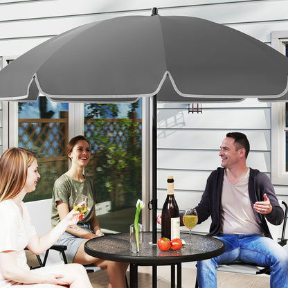 4 Seater Garden Furniture Set, 6 Pieces Garden Table and Chairs with Parasol