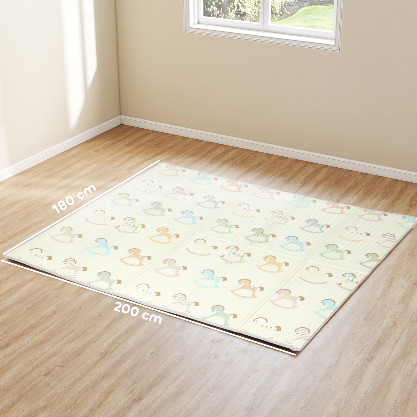 Foldable Double-Sided Baby Play Mat, for Toddlers, Bedrooms, Nurseries, Playrooms