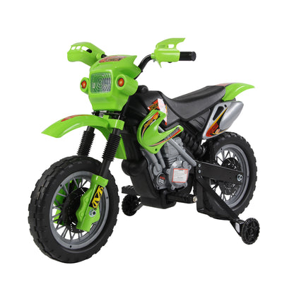 Kids Electric Motorbike, 6V Battery Powered Ride on Motorcycle with Training Wheels, Start-up Button, Pedal