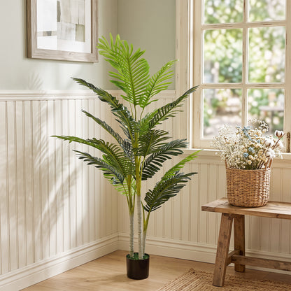 2 Ball Topiary Tree in Pot for Home Decor, Artificial Plant for Home Office, Living Room Decor, Dark Green