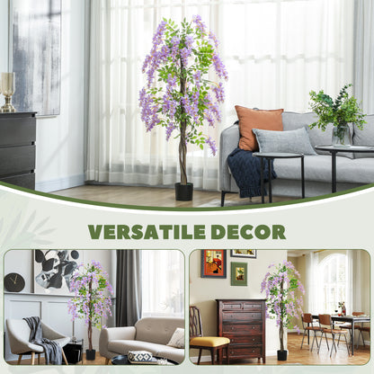 180cm Ficus Artificial Tree, Fake Wisteria Tree in Nursery Pot