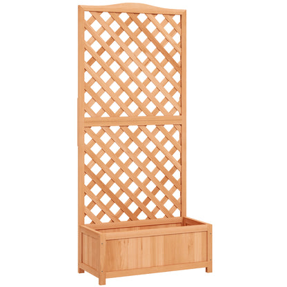 Wooden Planter with Trellis, Freestanding Raised Bed for Garden with Lattice, Outdoor Planter Box for Climbing Plants, Vines