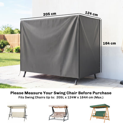 205 x 124cm Three-Seater Swing Chair Protective Cover Dark Grey