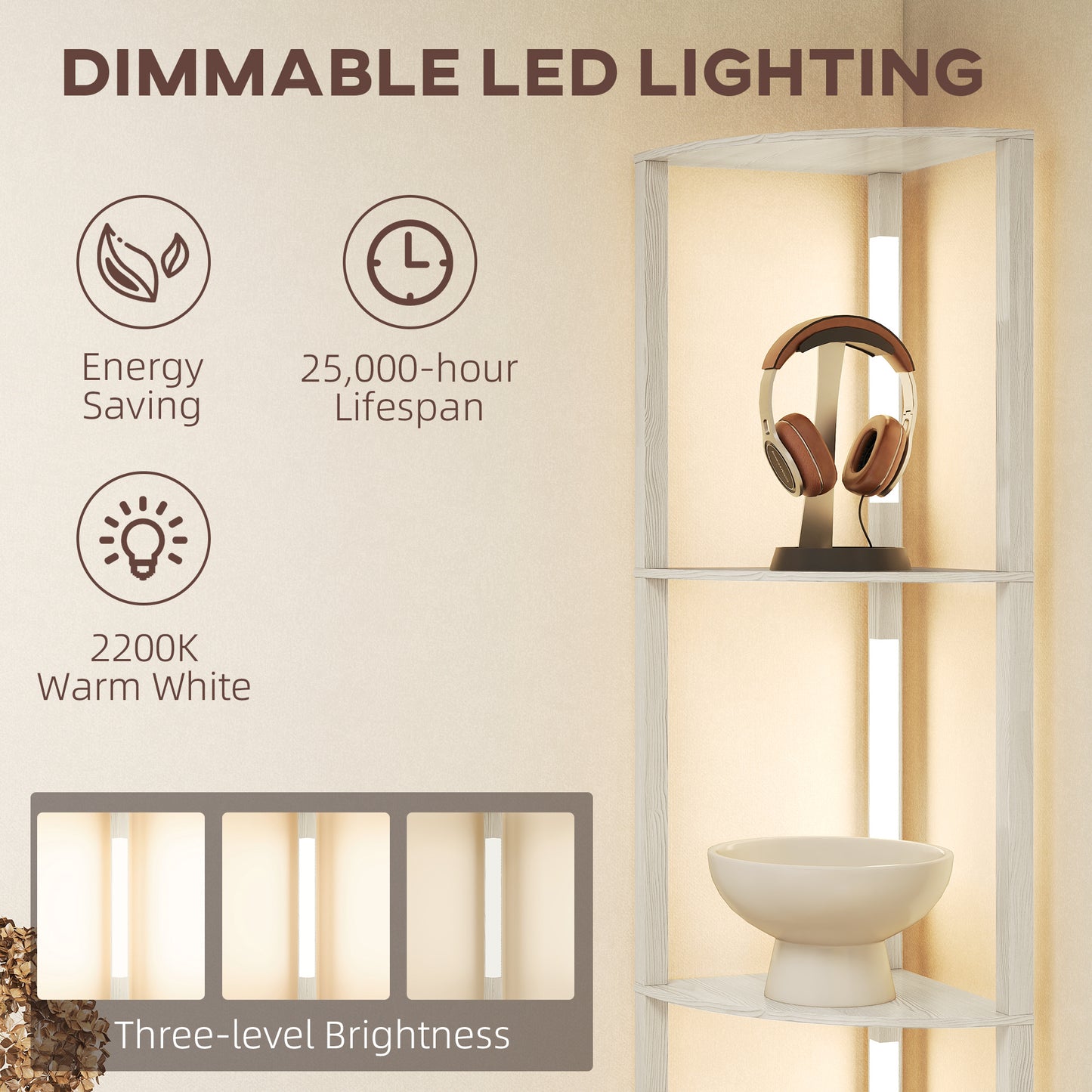 4-Tier Corner Floor Lamp