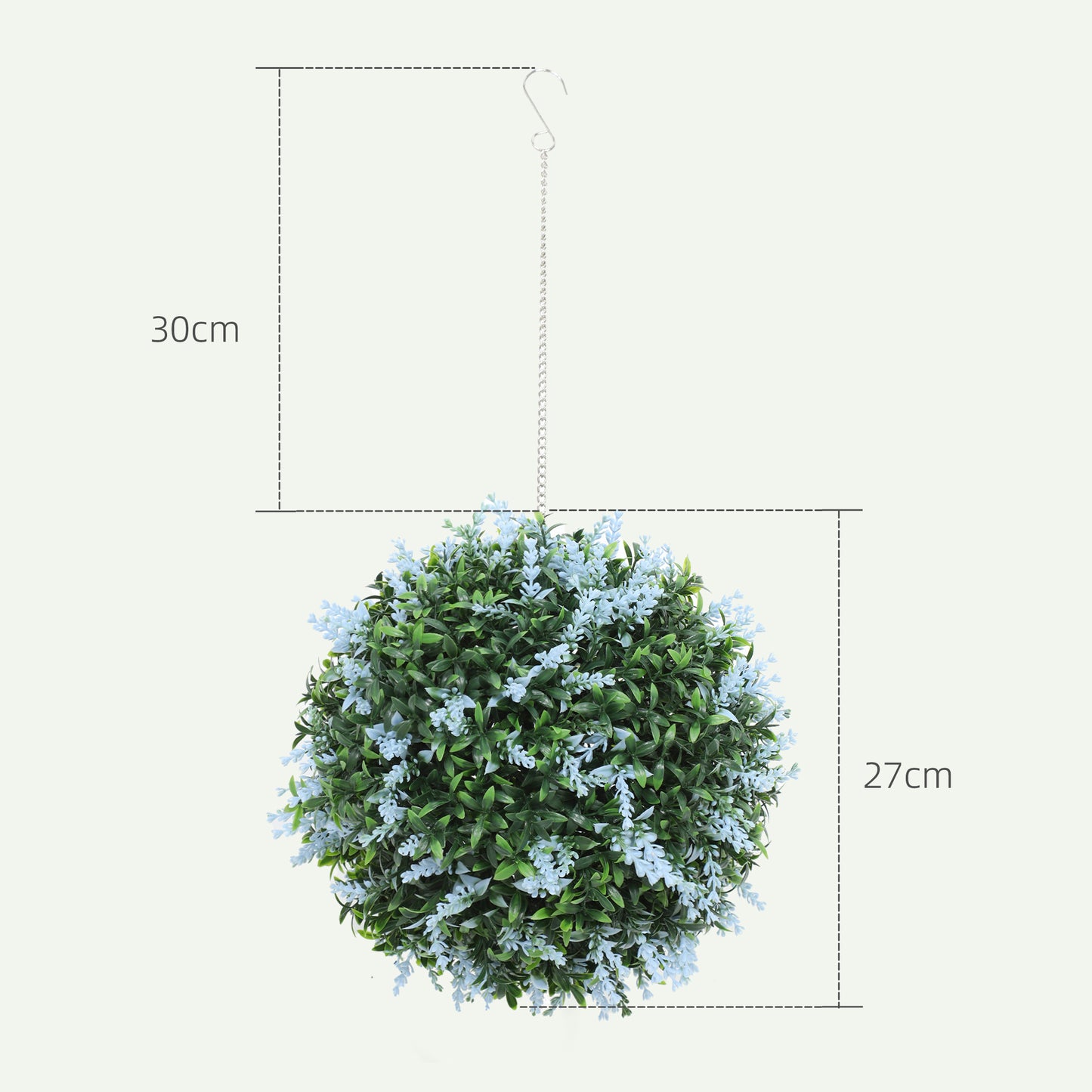 Set of 2 Artificial Plant Topiary Balls, UV-protected Fake Decorative Plants, Blue