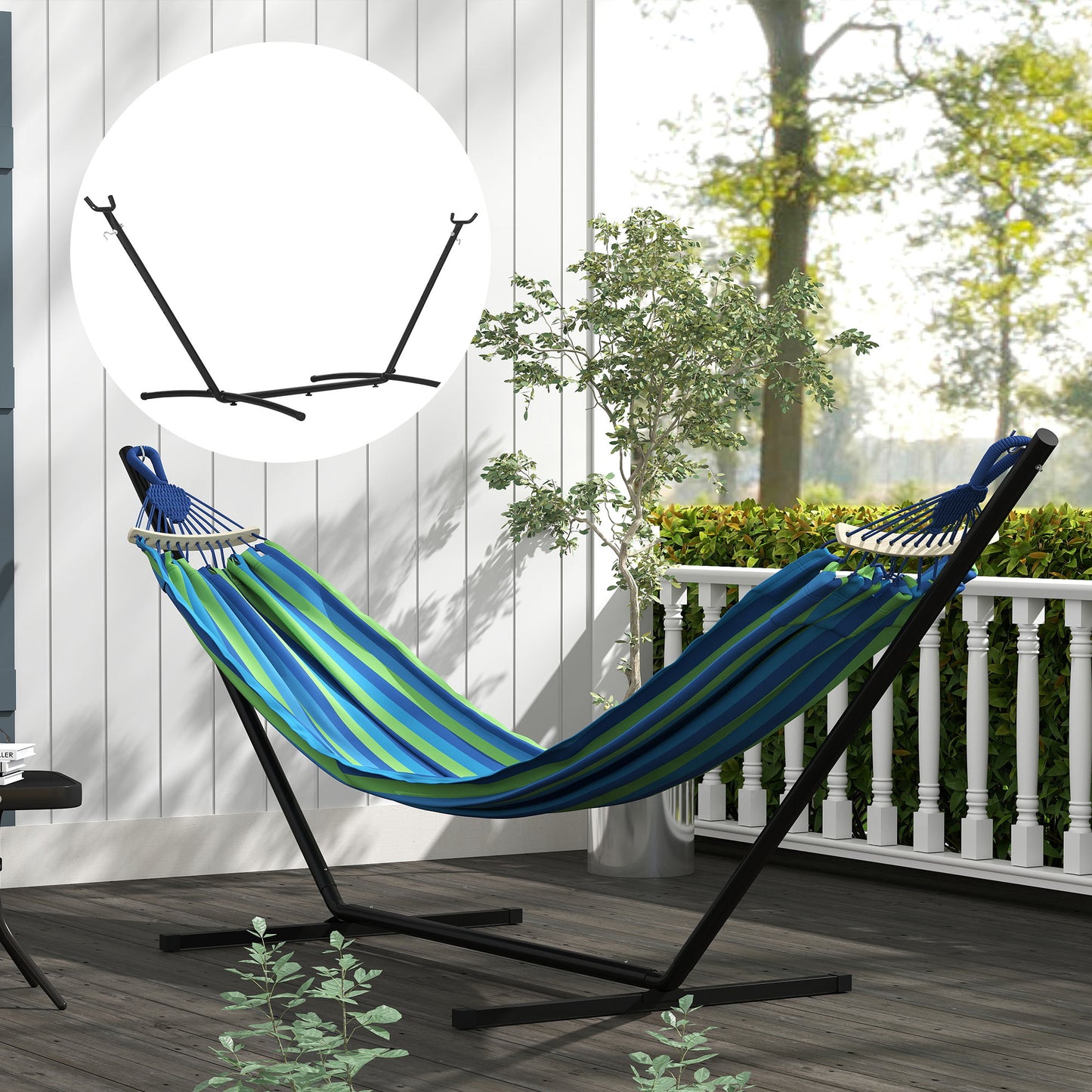 2.9m Universal Hammock Stand Metal Frame Garden Camping Picnic Outdoor Patio Replacement – Stand Only