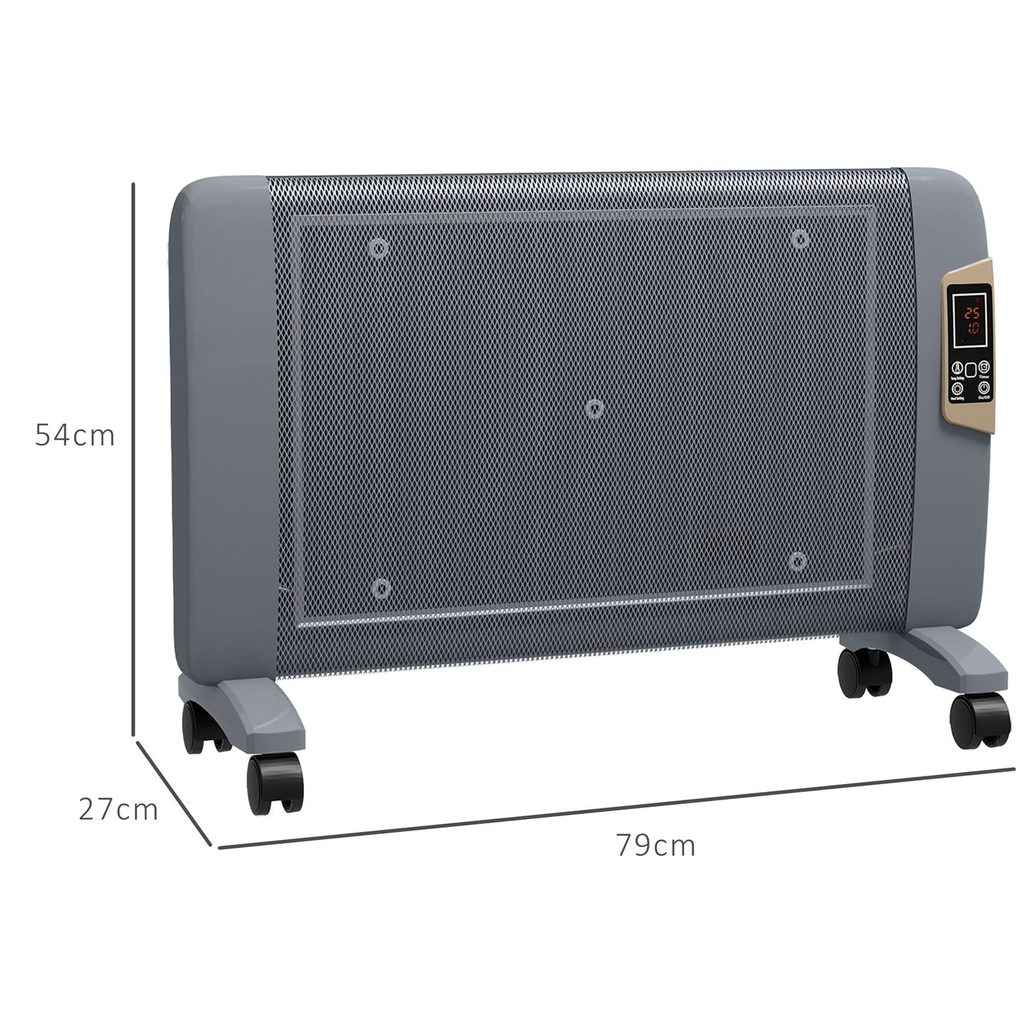 Mica Electric Space Heater, Portable Heater for Home with 2 Heat Settings, Living Room, Study, Garage