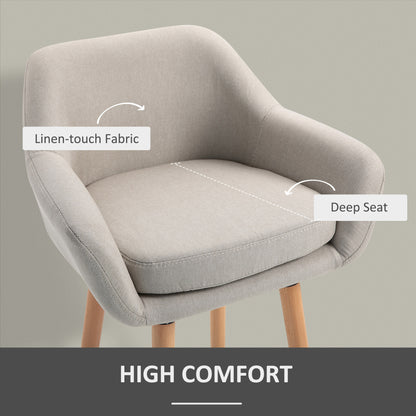 Set of 2 Bar Stools Modern Upholstered Seat Bar Chairs with Metal Frame