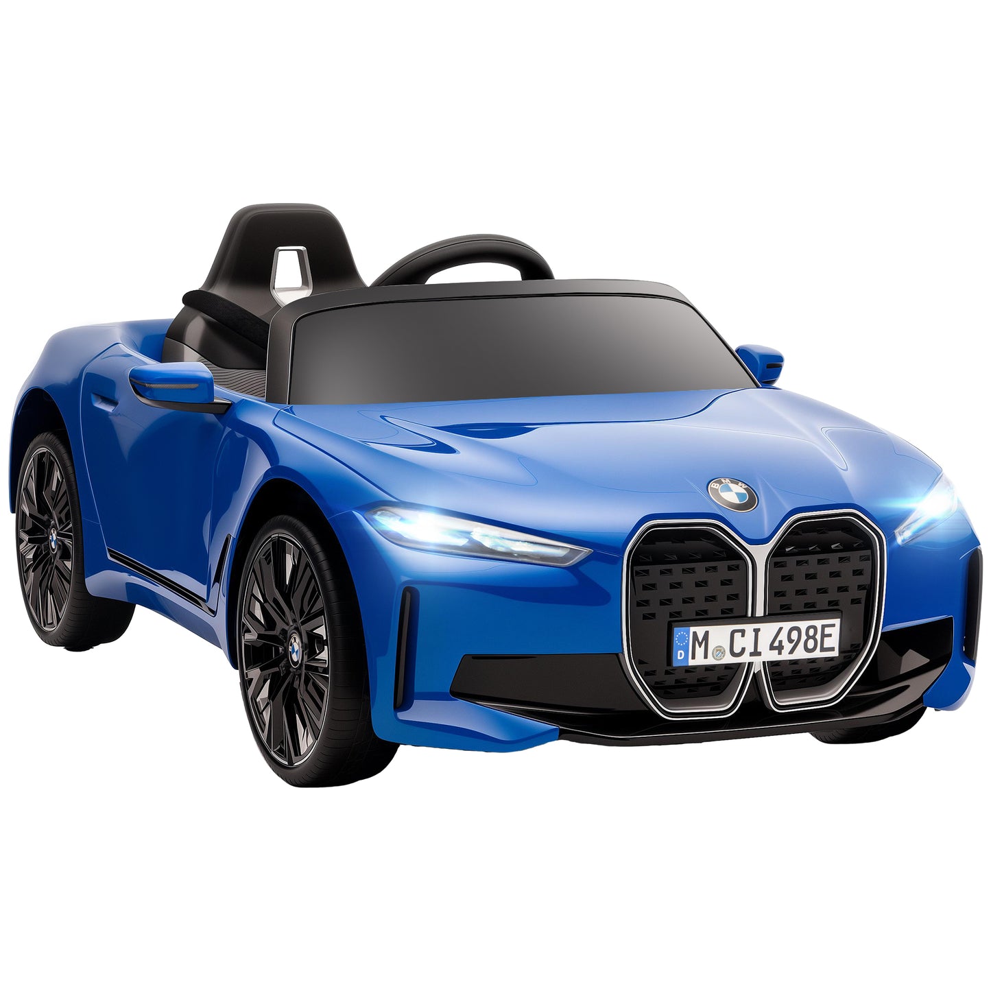BMW i4 Licensed 12V Kids Electric Ride-On Car, Blue
