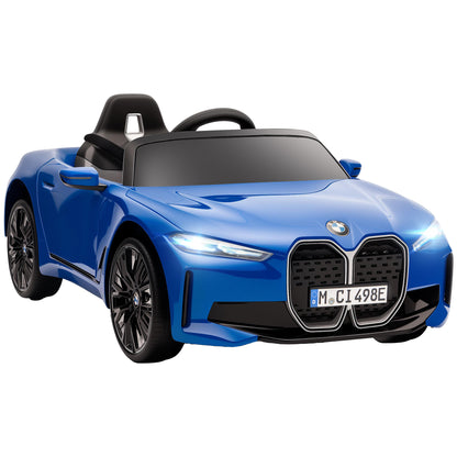 BMW i4 Licensed 12V Kids Electric Ride-On Car, Blue