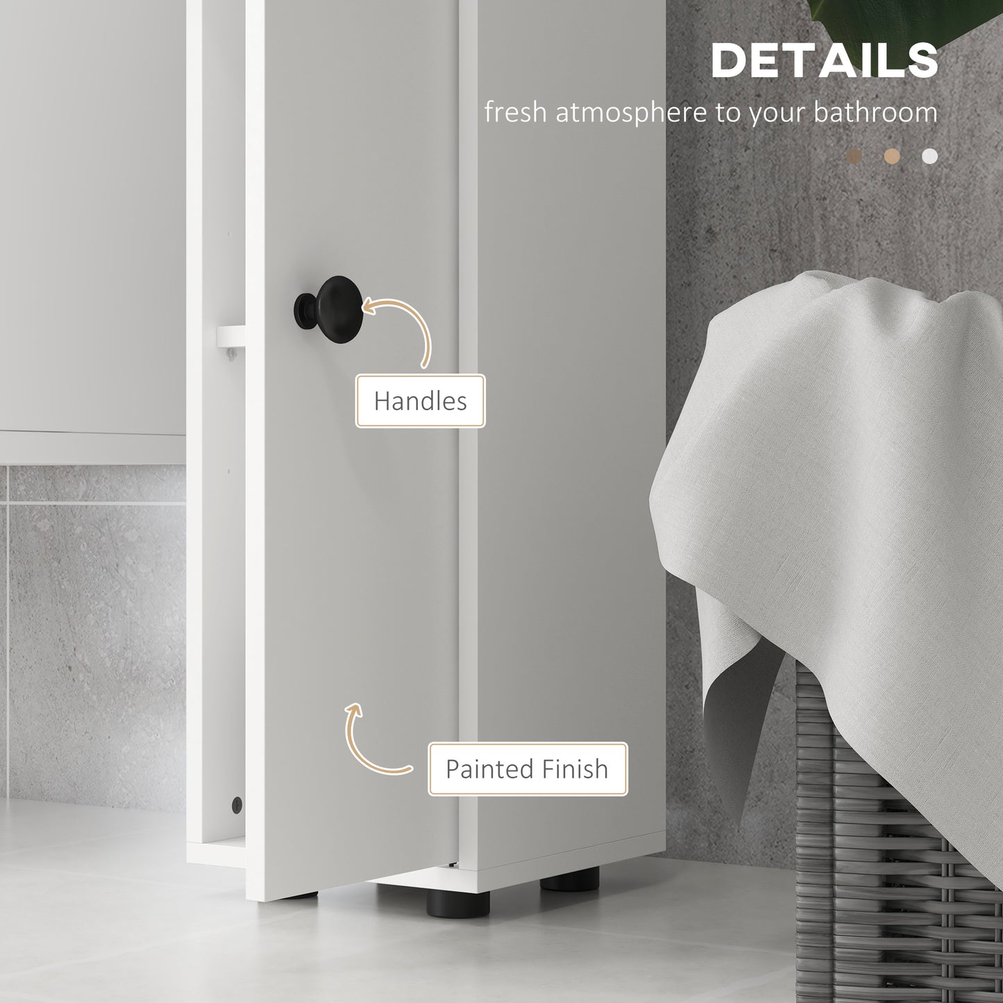 180cm Slim Bathroom Cabinet with 9-layered Independent Storage for Family-friendly Storage - White