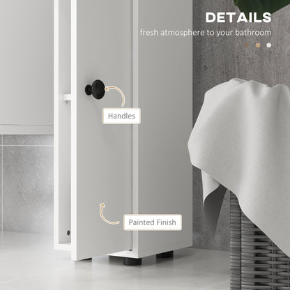 180cm Slim Bathroom Cabinet with 9-layered Independent Storage for Family-friendly Storage - White