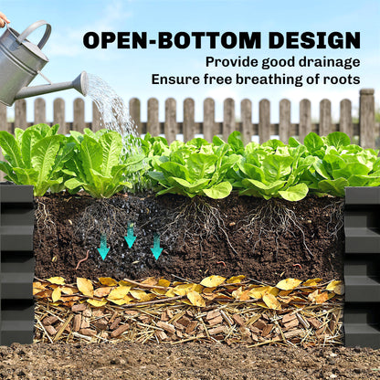 Set of Two 100 x 60cm Steel Planter Boxes - Grey