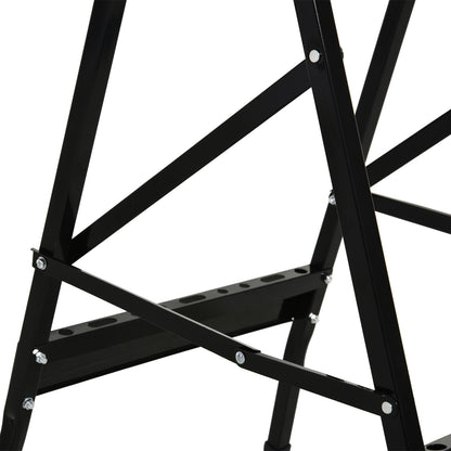 4-in-1 Work Bench, Folding Clamp Table w/ 4 Adjustable Clamping Pegs for DIY Home Garage, Black