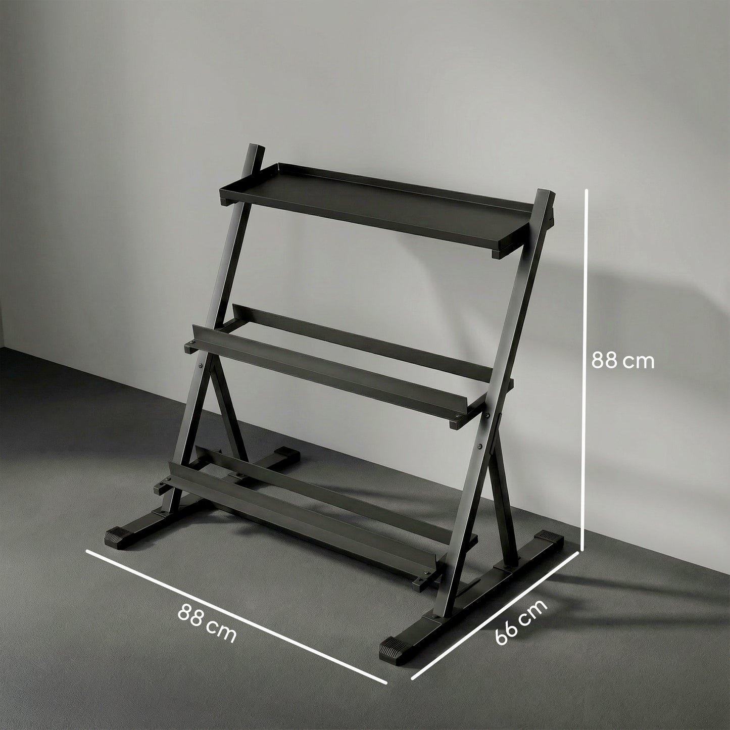 3-Tier Adjustable Dumbbell Rack, Heavy-Duty Weight Rack for Dumbbells, Kettlebells and Multiple Balls