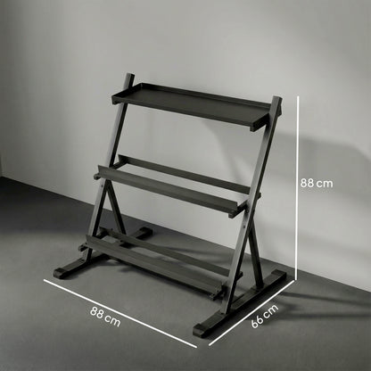 3-Tier Adjustable Dumbbell Rack, Heavy-Duty Weight Rack for Dumbbells, Kettlebells and Multiple Balls
