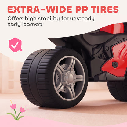Balance Bike with Music Extra-Wide Wheels Toddler Bike for Boys Girls Red