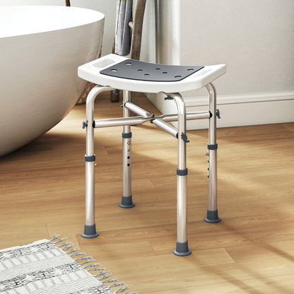44-51.5cm Aluminium Frame Shower/Bath Stool - Grey