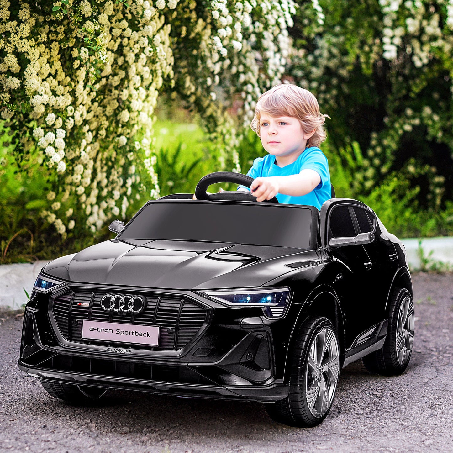 Audi E-tron Licensed 12V Kids Electric Ride on, Electric Car for Kids, with Parental Remote, Music Lights MP3