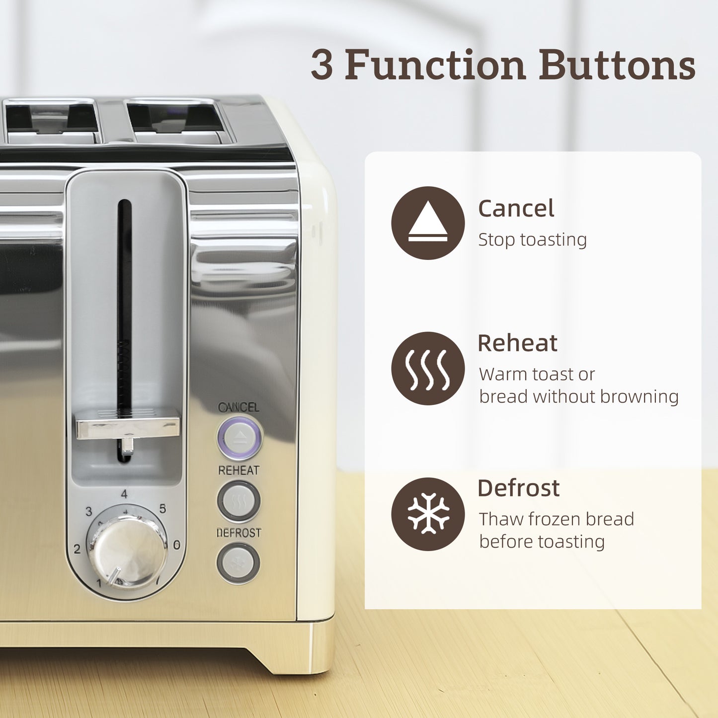 Retro 3000W Kettle and Toaster Set - Cream