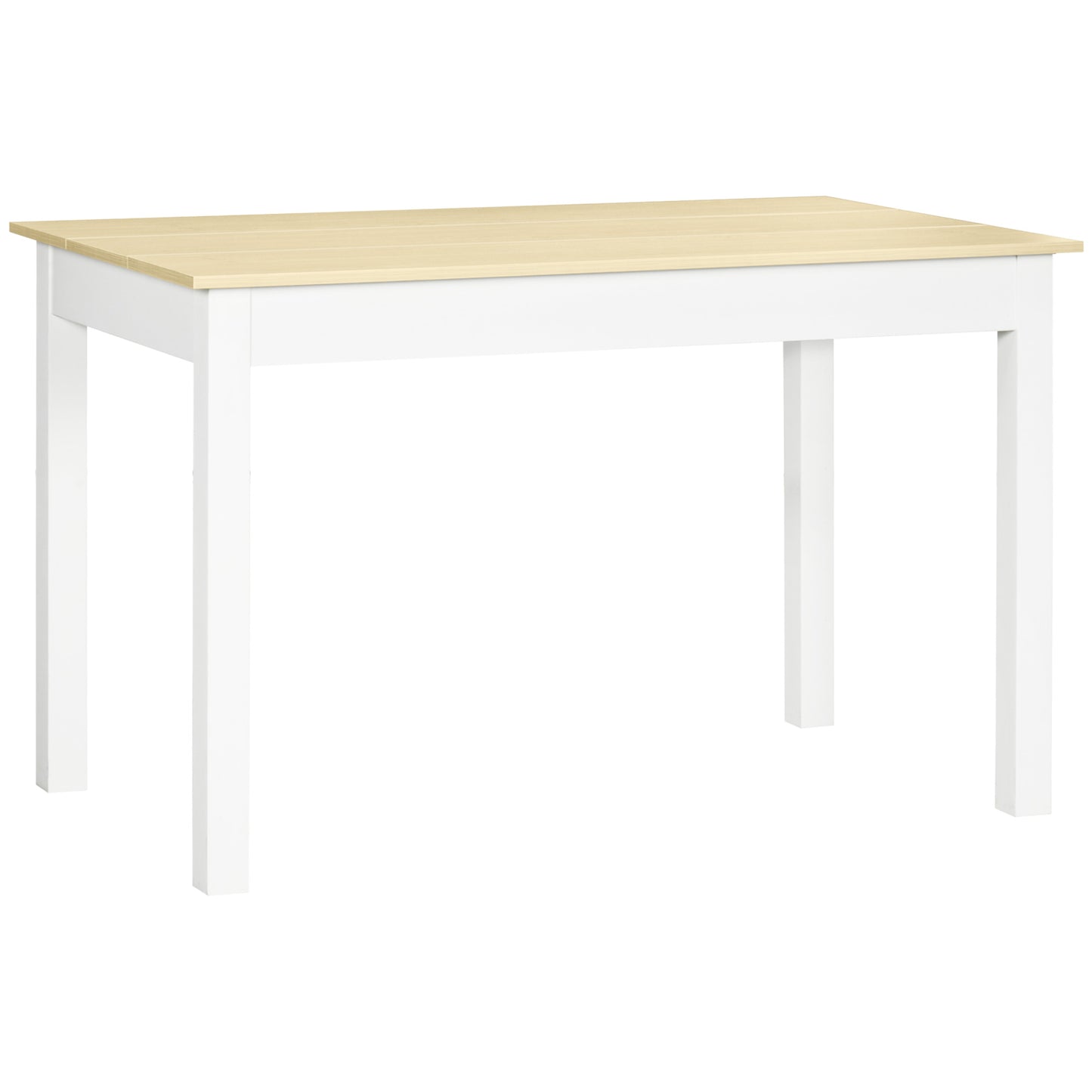 Dining Table for 4 to 6, Modern Kitchen Table with Wood Effect Tabletop, Thick Legs, 120L x 70W x 75Hcm, for Dining Room
