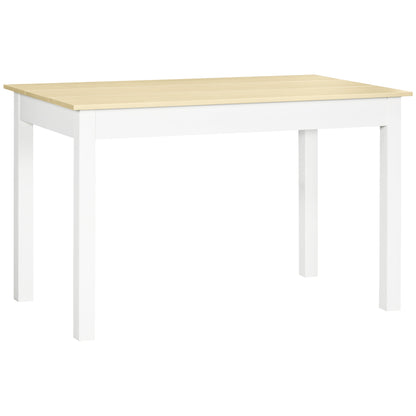 Dining Table for 4 to 6, Modern Kitchen Table with Wood Effect Tabletop, Thick Legs, 120L x 70W x 75Hcm, for Dining Room