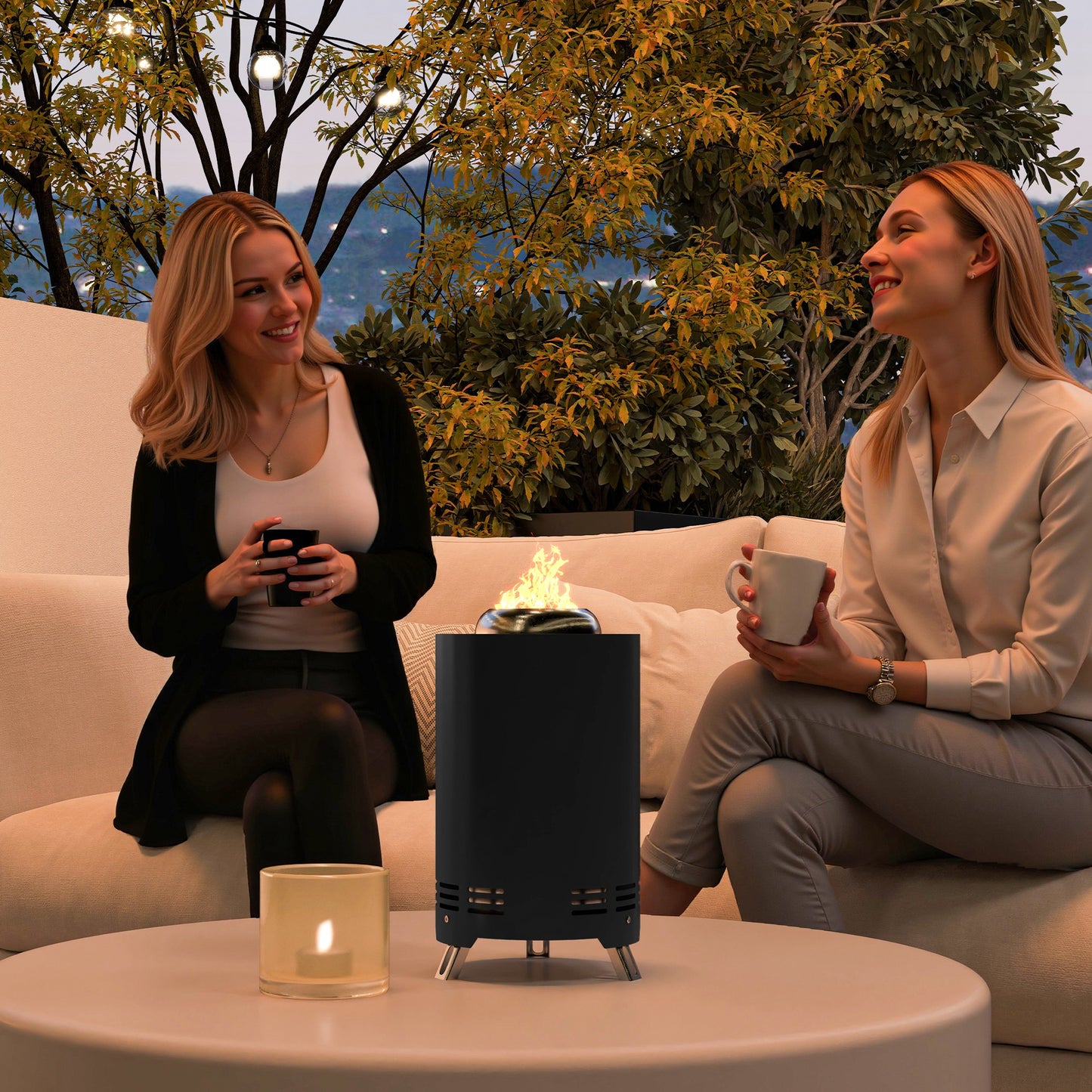 Smokeless Fire Pit, 16 x 16 cm Stainless Steel Portable Wood Burning Firepit with Poker