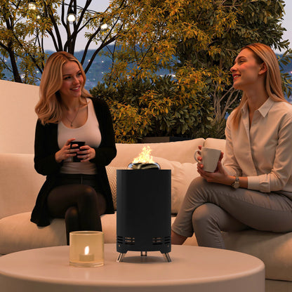 Smokeless Fire Pit, 16 x 16 cm Stainless Steel Portable Wood Burning Firepit with Poker