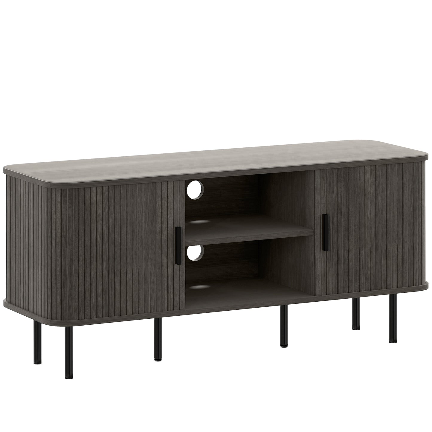 TV Stand Cabinet for TVs up to 55 Inches, TV Unit with Storage Shelves and Cupboard for Living Room, Grey
